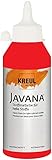 Kreul 91341 - Javana Stoffmalfarbe für helle Stoffe, 250 ml Glas in rot, geschmeidige Farbe auf Wasserbasis mit cremigem Charakter, dringt fasertief ein, waschecht nach Fixierung