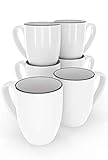 Kaffeetassen Set 6-tlg. - Moderne weiße Kaffeebecher im Skandinavischen Design - Spülmaschinenfestes Keramikgeschirr - Stilvolle Ergänzung zum Kaffeeservice - 6x Tasse weiß von Pure Living