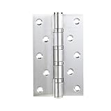 KTDT 2 Stück Türscharniere, 4 Zoll Matt Retro DIY Scharnier Ersatz Hardware Zubehör Zuhause Rostfreie Türscharniere für Schränke Schubladen Schmuckschatullen (Farbe : Silber)