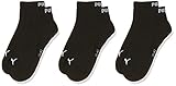 PUMA Plain 3P Quarter Socke, Schwarz (Black), 35-38