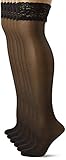 Nur Die Damen 3er Pack Strümpfe Halterlos Strumpfhose,20 DEN,3per pack Schwarz (schwarz 94),42 (Herstellergröße:42)