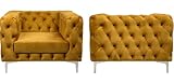 Chesterfield Samt Barock Sessel Monaco von Baumann Wohndesign® (Samt Ocker)