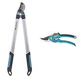 Gardena EasyCut Astschere: Bypass-Baumschere zum Schneiden von frischem Holz bis zum Ø von 42 mm & Gartenschere B/S-M: Stabile Rebenschere mit Bypass-Schneide für Pflanzen und Holz bis 22