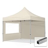 TOOLPORT Faltpavillon Faltzelt Pavillon 3x3m - 2 Seitenteile Aluminium 32mm Partyzelt PES300 100% wasserdicht C