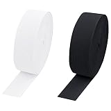 VEGCOO 2 Stück Gummiband Weiß Schwarze Gummiband Breite 30mm, Gummibänder für Haushalt Hosengummi Schwarzer Stoffe zum Nähen, Gummilitze Elastisches Gummiband Nähen G