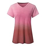 Damen T-Shirt Sommer Oberteile Casual Lose Rundhals Tshirt Basic Einfarbig Shirts Tops Tunika 2022 New