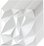Textures 3D Wandpaneele Weiß Diamond Design Platten Paneele Pack mit 12 Fliesen （30*30cm）