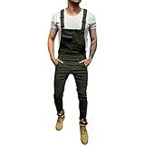 Bellelhot Herren Latzhose Skinny Fit Modell Jeans-Hose Lange Basic Slim Fit Denim Overalls Hose für Männer Hosenträger Jeanshosen Herren Winter Freizeit Jeanshose Freizeithose C
