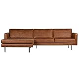 Eckgarnitur Rodeo Leder Cognac Couch Sofa Ecksofa Ledercouch Longchair Link