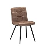 Collin | Esszimmerstuhl Samt Stoff mit Rückenlehne, Schwarze Stuhlbeine | Taupe | 4 ST