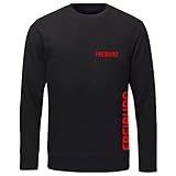 VIMAVERTRIEB® Sweatshirt Freiburg - Brust & Seite - Druck:rot - Shirt Pullover Pulli Fußball Fanshop Fanartikel - Größe:2XL schw