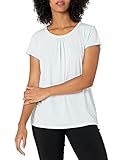 KARL LAGERFELD Damen Short Sleeve Matte Jersey Top with Pearl Neck Hemd, Nebel, Groß