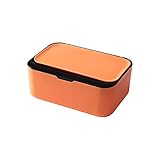 HXSAF Aufbewahrungsbox, kreatives, kreative Maske Aufbewahrungsbox, Haushaltsbaby Nasssiegel Milchbehälter mit Abdeckung, staubfestes Nassgewebekasten 19 * 13 * 7,8 cm (orange weiß, b