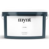Mynt® Premium Wandfarbe Weiß Matt 10L für Innen Pure White – hohe Deckkraft, lösungsmittelfrei, konservierungsmittelfrei, geruchsneutral, spritzfrei, ökologisch, atmungsaktiv, Profi Dispersionsfarb