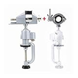 QWXZ Holzwerkzeuge 2-In-1 360 Grad drehbaren Tisch Vise Multifunktionale Aluminiumlegierung Swivel Schraubstock Clamp Elektrische Bohrständer rotierendes Werkzeug Stanzpositionierung