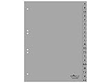 Durable A-Z Register (A4, geprägte Taben, 20tlg., aus PP, volldeckend) 20 Stück, grau, 651010