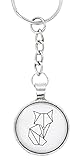 schmuck-stadt Fuchs Cabochon Schlüsselanhänger silberfarben Taschenanhäng