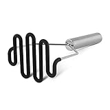 DEHUB Kartoffelstampfer Kartoffel Stampfer Edelstahl Potato Masher Gemüsestampfer für Kartoffelbrei, Gemüse, Früchte und Spülmaschinengeeignet(Schwarz)