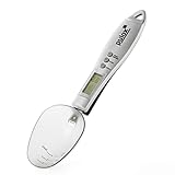 Löffelwaage PLW-100 von Pulox mit zwei Löffeln 25 ml und 45 ml von 0,1 g genau bis 300 g Tragkraft Digitale Küchenwaage, Feinwaag