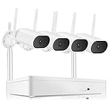 Kamerasystem WiFi Im Freien. IP Kamera Mit Nachtsicht-One-Way-Audio-Bewegungsalarm-Fernzugriff 8CH. Erweiterbar Einfache Installation (Farbe : White, Size : One Size)