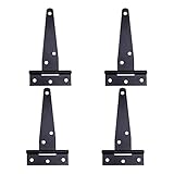 YAWSONG 4 stücke 6 Zoll Hochleistungstürscharniere T-Strap T-Shad-Scharnier-Tor Scharniere für Holztore Scharniere (Schwarz) Für Schubladen-Fensterschrank-Schrank-Tü