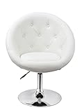 Duhome Sessel Farbenvielfalt höhenverstellbar Kunstleder Clubsessel Coctailsessel Loungesessel - TYP 509A, Farbe:Weiss, Material: