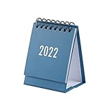 WHIO 2022 Mini Coil Desk Calendar Portable Schedule Simple Desktop Ornament for Home Living Room O
