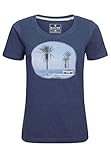 Elkline Damen T-Shirt Inmymind Baumwolle mit VW Bulli Fotoprint, Farbe:bluemelange, Größe:34