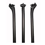 ROADNADO Sattelstütze Carbon Fiber Fahrrad SeatPost Ultraleichte Carbon Bike Post Matte 27.2/31.6-350 / 400mm Verstellbare versetzte Sattelstütze für MTB Rennrad BMX S
