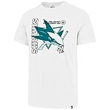 NHL San Jose Sharks T-Shirt White Wash Levels Splitter Eishockey Logo (M)