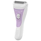 Remington Damenrasierer smooth&silky WSF5060, Bikini Trimmaufsatz, Batteriebetrieben, 2-seitiger Intercept-Trimmer, feuchtigkeitsspendender Aloe Vera Streifen, Nass- und Trockenrasierer, weiß/