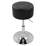 WOLTU BH14sz-1 Design Hocker mit Griff , stufenlose Höhenverstellung , verchromter Stahl , Antirutschgummi , pflegeleichter Kunstleder , gut gepolsterte Sitzfläche , schw