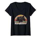 Damen Rasenflüsterer Gärtner Gartenarbeit Landschaftsgärtner T-Shirt mit V