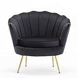 BHGKO Kleine Wohnung Licht Einzelsofa Nordisch modern minimalistisch Wohnzimmer Schlafzimmer Bekleidungsgeschäft Sofa Lounge Sofa (Color : Black)