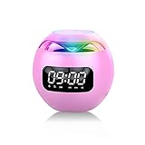 WEIQING Clock Bunte Bluetooth-Lautsprecher Mini Tragbare Home Ball Card Kleine Stahlkanone Bluetooth-Lautsprecher, geeignet für Valentinstag-Klassenkameraden Wiedervereinigung Geschenk,R