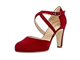 Gabor Damen Pumps 31.370, Frauen Riemchen Pumps,Absatzschuhe,Sandaletten,überkreuzte Riemchen,elegant,fein,feminin,Rubin,40 EU / 6.5 U