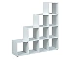 Inter Link Raumteiler Regal Trennwand MDF Weiss Modern 10 Fächer Wohnzimmer Esszimmer S