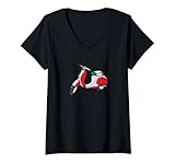 Damen Vespa tricolor T-Shirt mit V