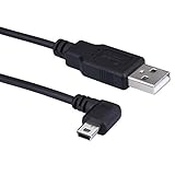 LARRITS 5M USB 2.0 A zu Mini B USB Kabel Ladekabel 90 Grad Links Winkel für Garmin GPS Navi Dash Cam Tomtom Navigationsgerät Auto Camera DVR Digitalkameras GoPro Hero 4 3