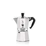 Bialetti - Moka Express: Ikonische Herdplatten-Espressomaschine, macht echten italienischen Kaffee, Moka-Kanne 6 Tassen Kaffee (270 ml), Aluminium, Silb