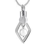 QFV Memorial Schmuck Flash Water Pearl Versteckte Schraube Asche Halter Frauen Feuerbestattung Halsk