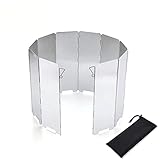 Berniee Faltbar Outdoor Windschutz, 10 Stücke Aluminium Gaskocher Windschutz Leichter Windscreen für Campingkocher, Gaskocher, G