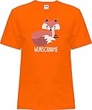 Kleckerliese Baby Kinder T-Shirt Kurzarm Sprüche Jungen Mädchen Shirt Nicki mit Motiv Tiere Fuchs Wunschname, Orange, 1 J