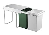 ABFALL-SAMMLER Einbau-Abfallsammler Double Boy 30DT 30 Liter (2 x 15 Liter), ab 300 mm Schrankbreite, Eimer Grün / Weiß, W