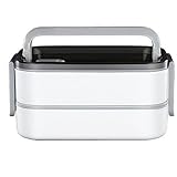 Uniquelove 304 Edelstahl-Hitzeschutz-Lunchbox 2-Fach-Lunchbox Mikrowellenherd Tragbare Lunchbox