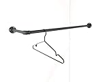 Eckgarderobe 50/80 oder 100 cm - L-Form Garderobe - schwarz Metall - Kleiderstange Wandbefestigung - Industrial Desig