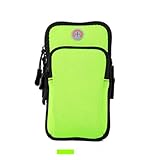 Armband Armtasche, Handytasche Sport Laufen Doppel Reißverschluss Sportarmband für Handy Bis zu 7,0', iPhone 12 Pro 11 XS MAX XR 8 7 6 6S Plus, Samsung S20 S10 Plus S8 Huawei P40 Pro (Green)