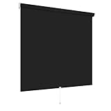Springrollo Mittelzugrollo Schnapprollo viele Größen und Farben Montage Träger Metall Rollo Vorhang blickdicht lichtdurchlässig Fenster Sonnenschutz Sichtschutz Blendschutz (150 x 180 cm, Schwarz)