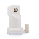 RED OPTICUM LSP-02G LNB Single I Hitze- & kältebeständiger Digital-LNB 1-fach mit nur 0.1dB Rauschmaß inkl. Wetterschutztülle I Full HD - 3D - UHD - 4K Ready I Sat-LNB für 1 Teilnehmer weiß