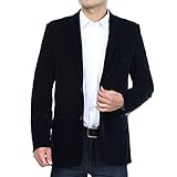 Mens Corduroy Blazer Frühling Männer Blazer Casual Jacke Solidcotton Business Anzug Jacken Männlich (Color : Navy blue, Size : 180cm 85g for XXXL)